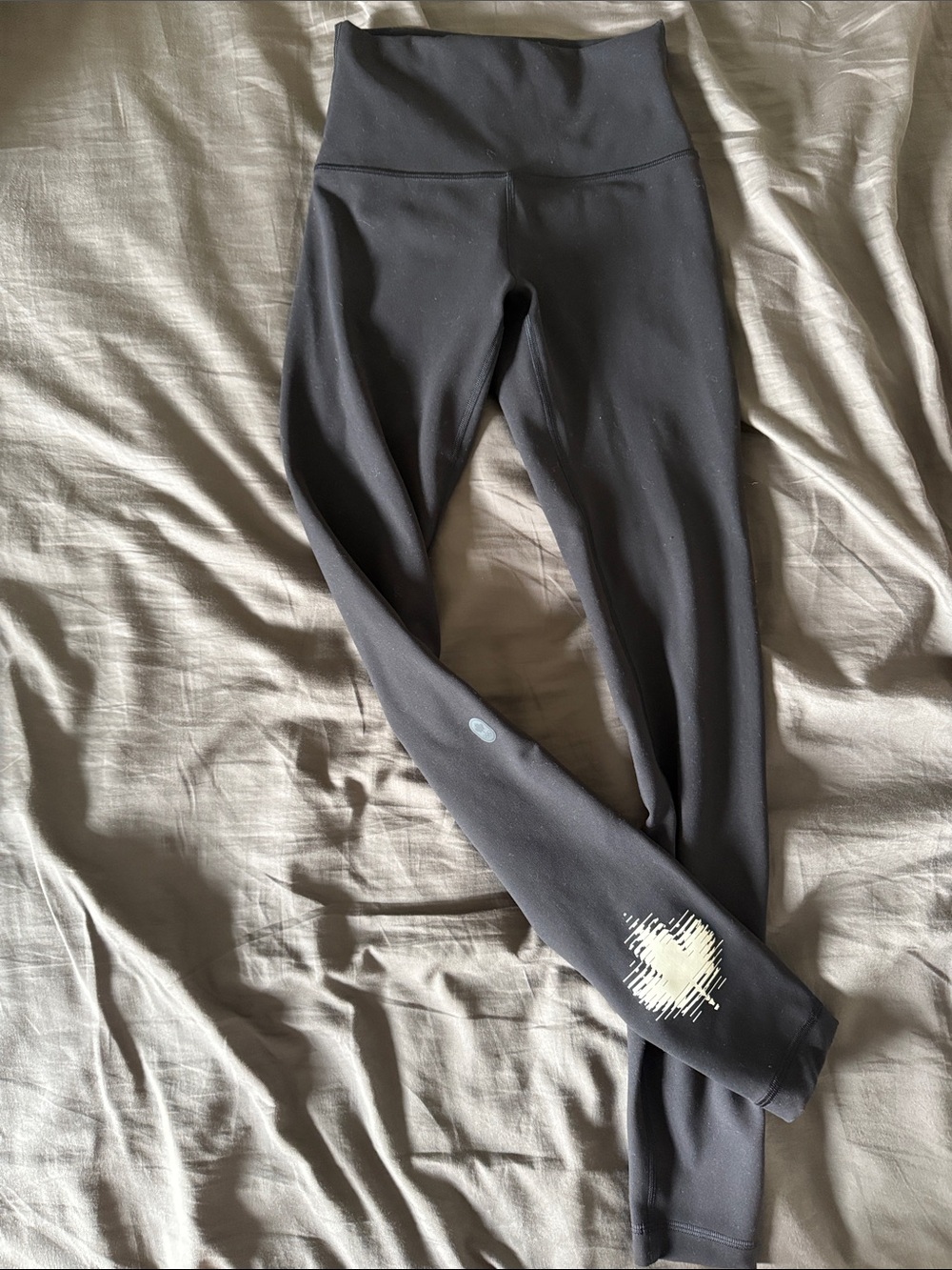 lululemon athletica Black Leggings with Maple Leaf